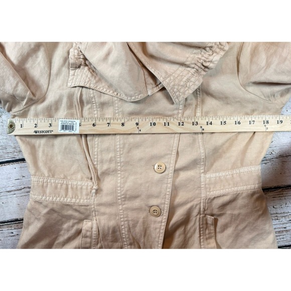 Sundance Womens Every Angle Linen Blend Jacket‎ Size S Beige Button Up Outerwear - Picture 7 of 8